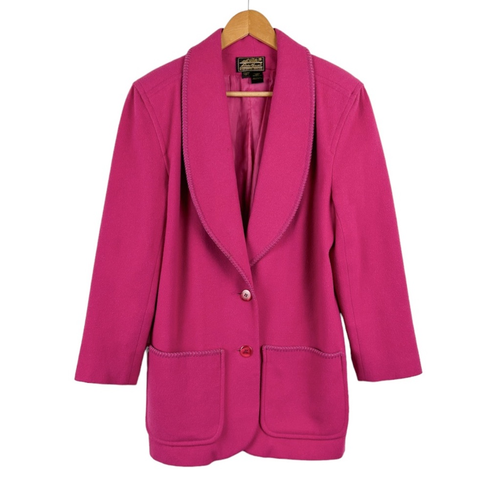 Vintage Eddie Bauer Wool Coat Size Medium in Pink